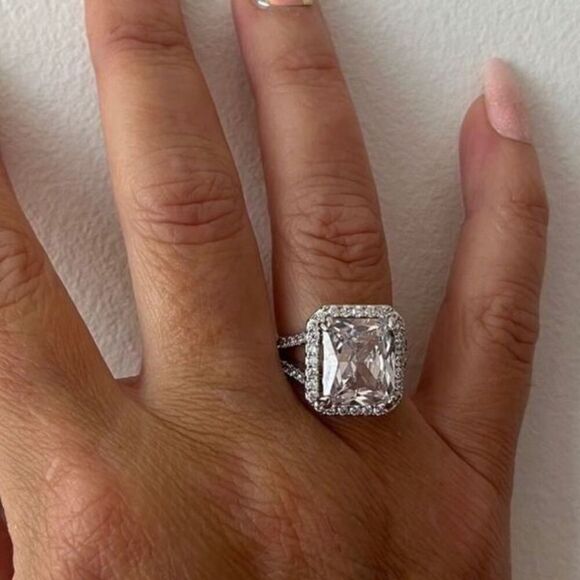 The Upgrade Ring 6 Carat statement engagement cocktail ring in 925 silver sz 6 - Picture 7 of 12